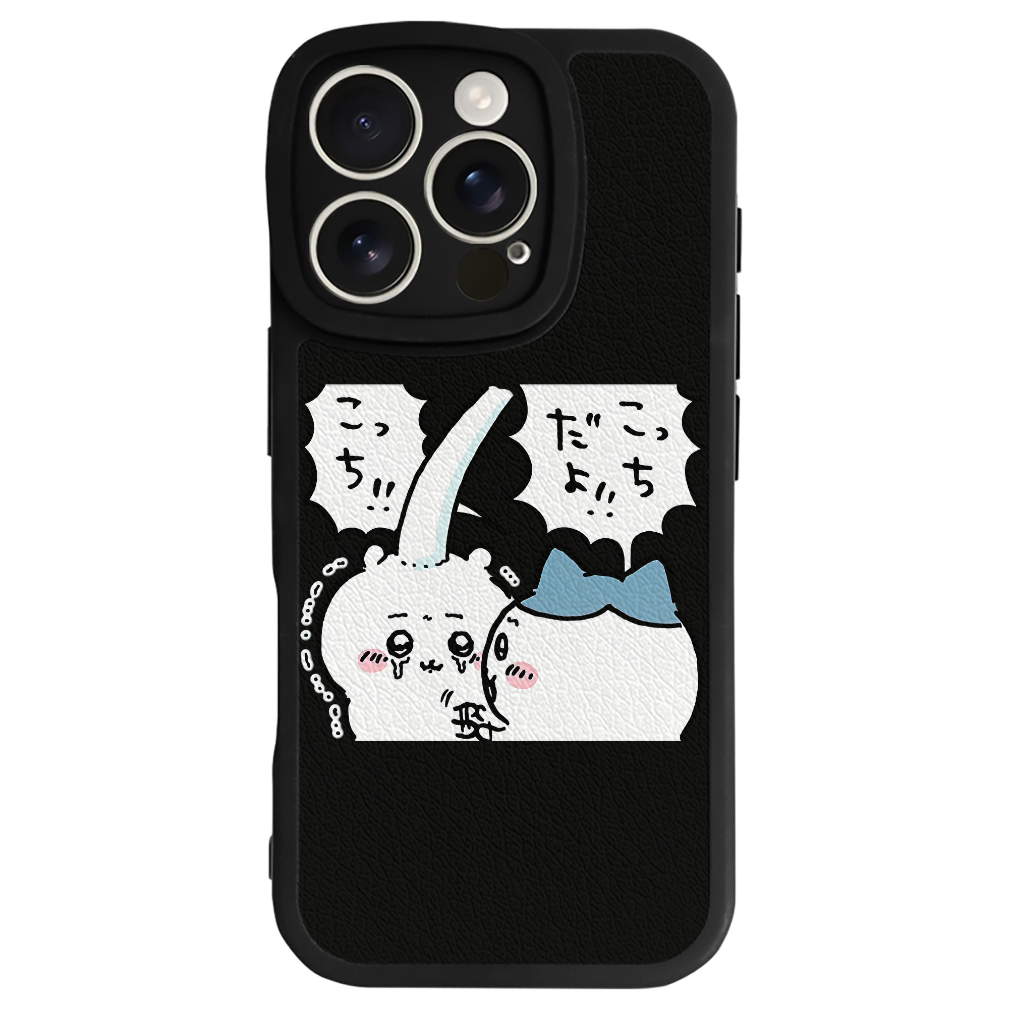 （画像用） ちいかわ ハチワレ Chii-kawa hachiware 【iPhone 16シリーズ対応】シリコンスマホケース（レザー調） 材質：シリコン